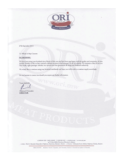 Ori Meat Ltd referral letter